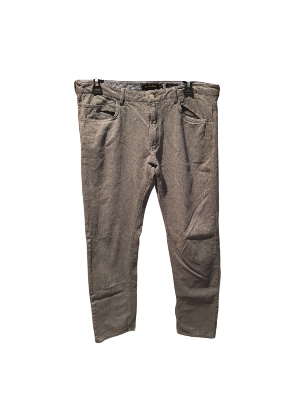 Massimo Dutti Men's Textured Casual Fit Pants in Gray Size 34